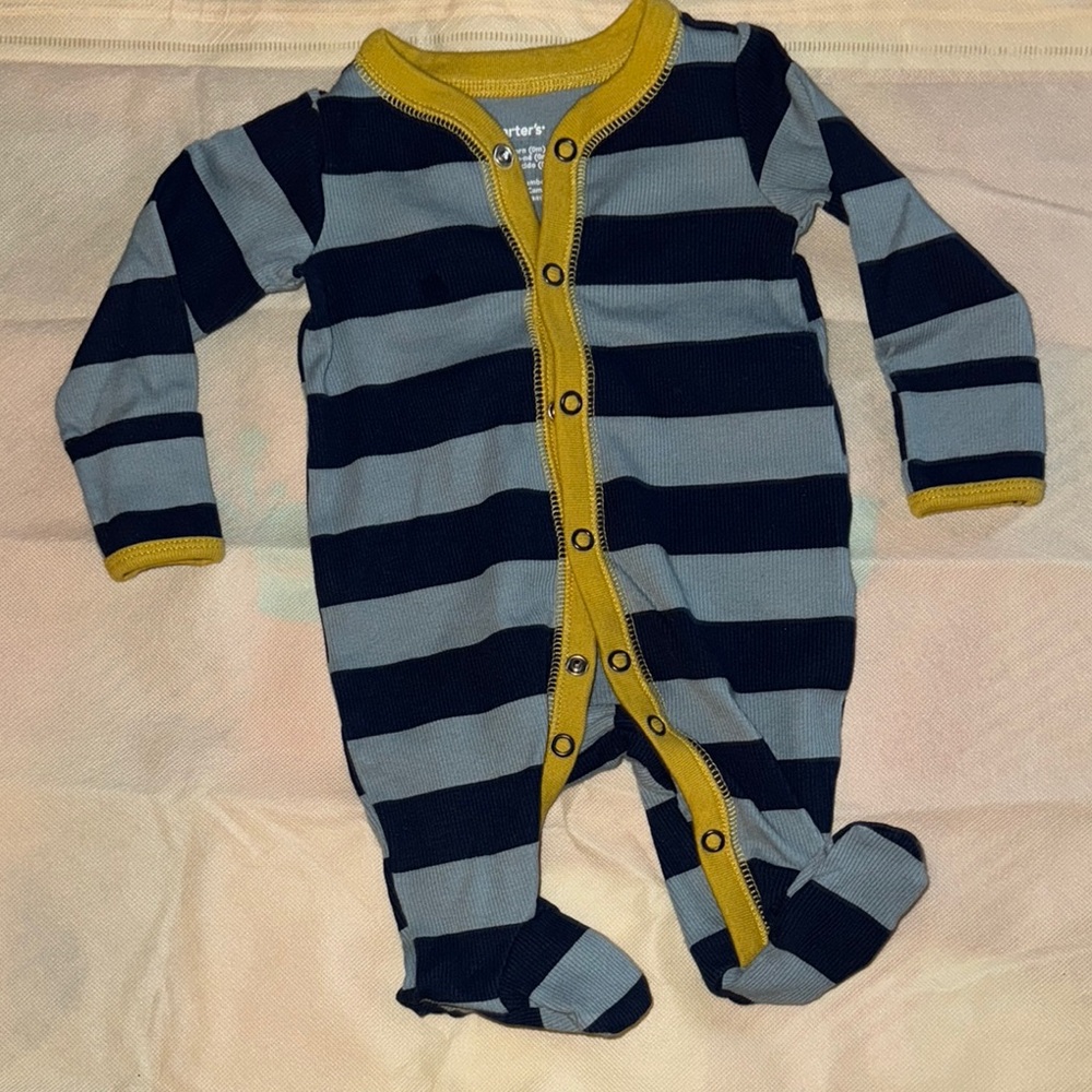 Carter's Striped Gray and Black Baby One Piece